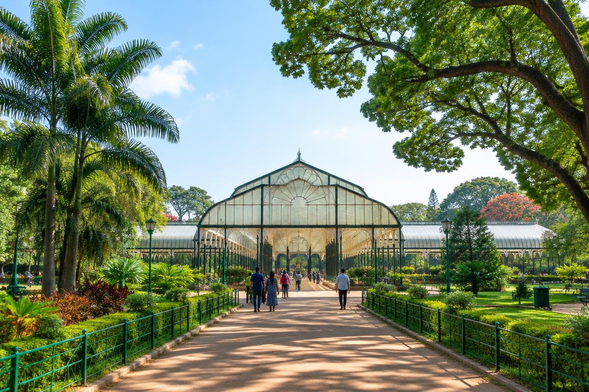 Illustrative view of Lalbagh Botanical Garden's glasshouse in Bengaluru