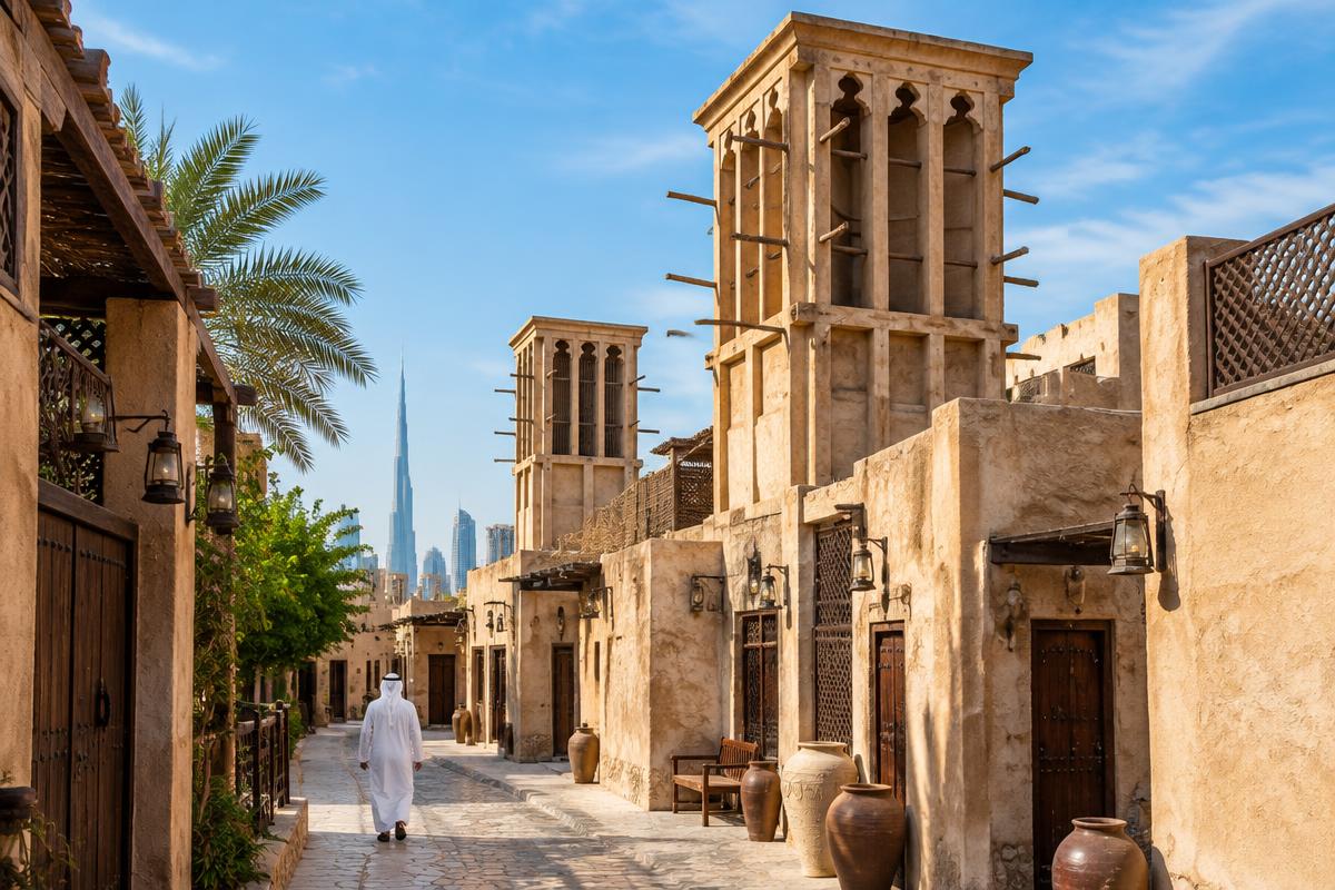 Illustrative view of the Al Fahidi historic district in Dubai